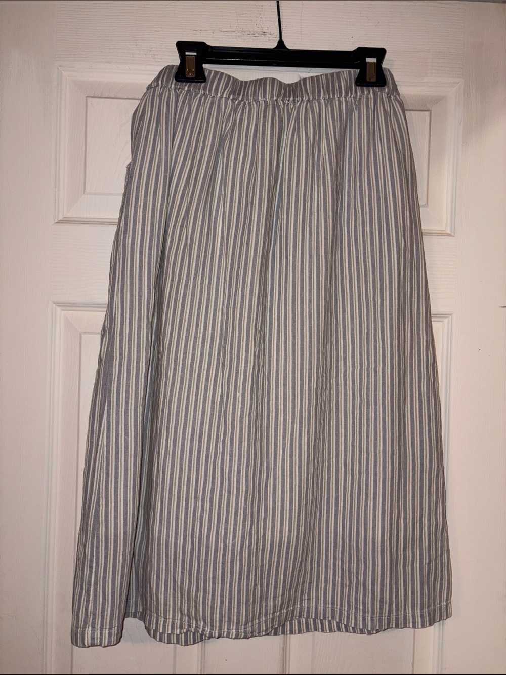 Roolee Blue & White Striped Tie-Waist Midi Skirt - Picture 3 of 3